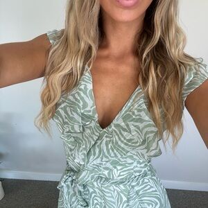 Lulus Zebra Green Jumpsuit